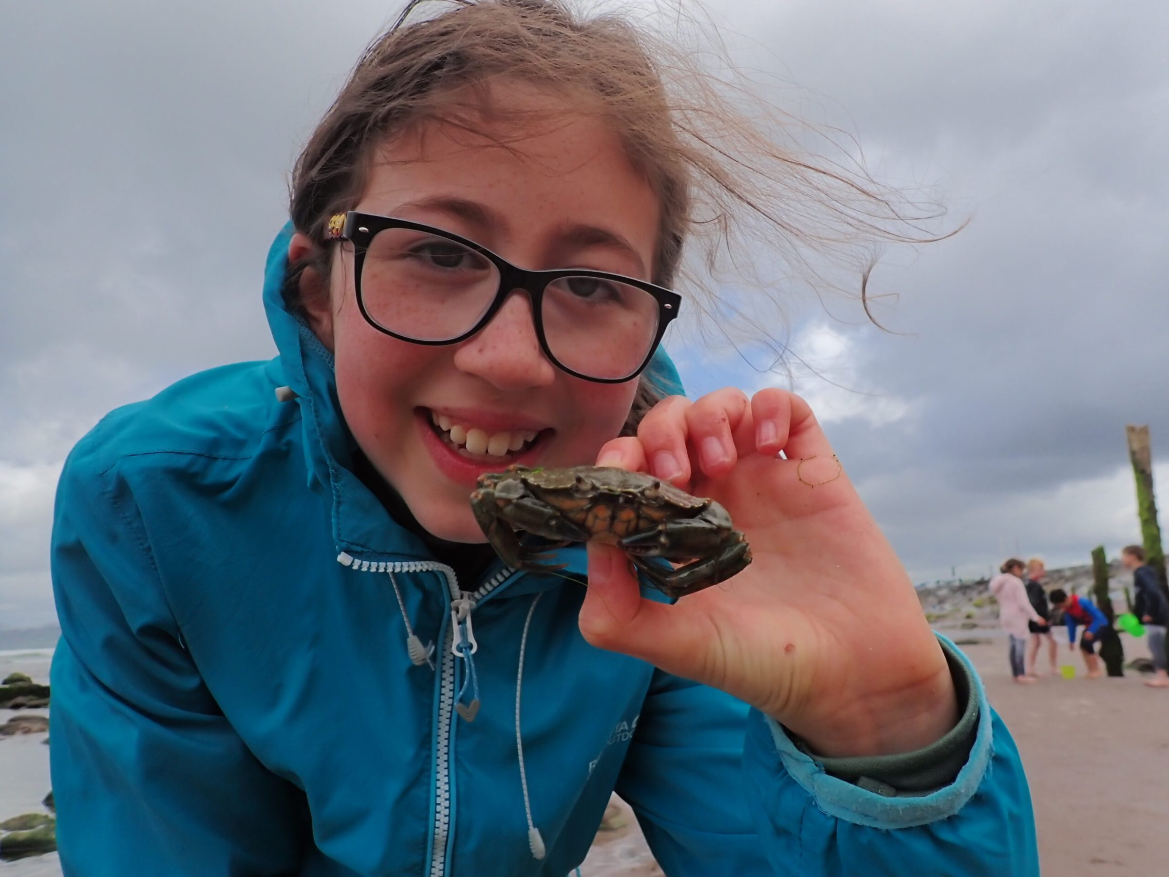 a woman wearing glasses