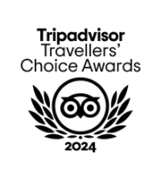 Tripadvisor Travellers' Choice Awards 2024 logo with an owl emblem and laurel wreath.